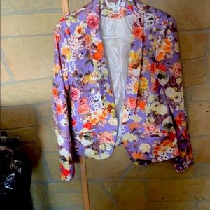 2/15 Floral blazer satin material